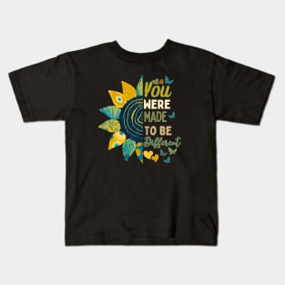 You were born to be different sunflower design Kids T-Shirt